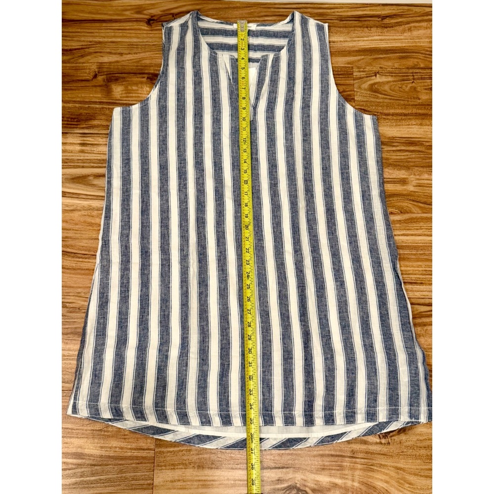 NWT Beach Lunch Lounge Linen/Cotton Sleeveless Tunic Dress Blue White Stripes XL - Picture 12 of 15
